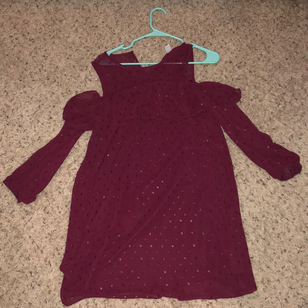 Short long sleeve dress ( maroon )